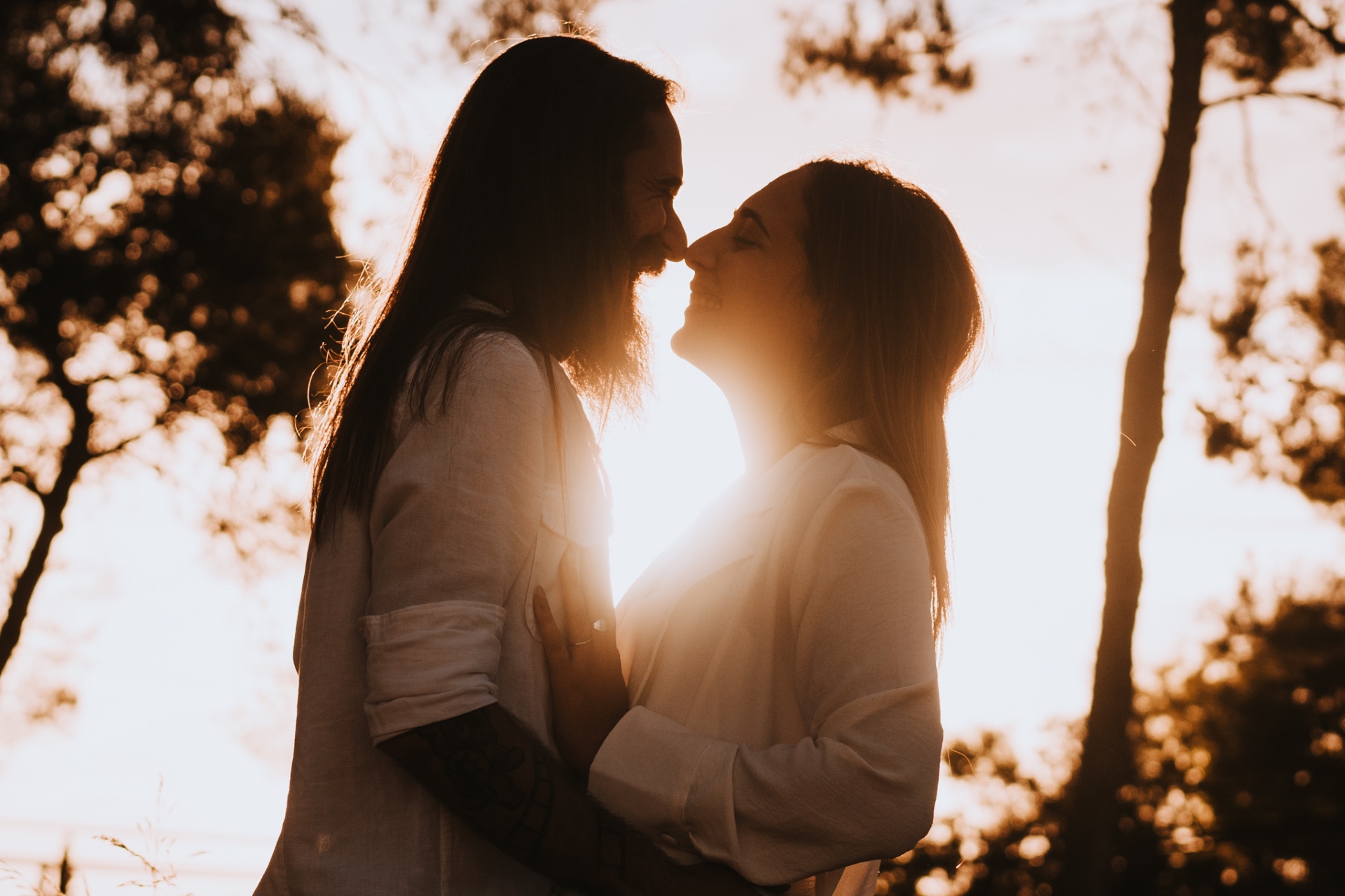 Couple at sunset photographed by Dor Sasson